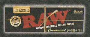 画像1: ロウ　ブラックゴールド　1 1/4＋チップス RAW・Black UNBLEACHD HEMP Connoisseur 1 1/4 (1)